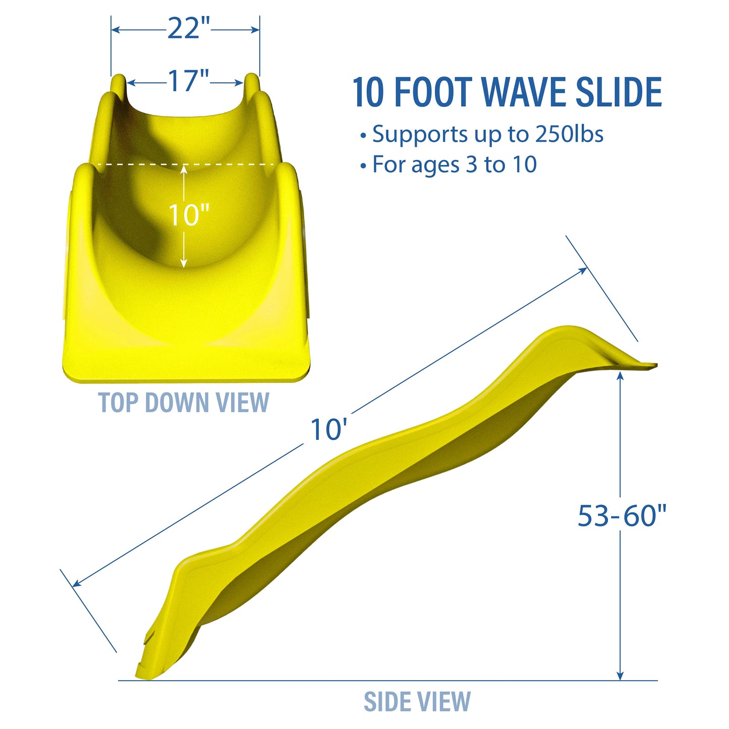 Yellow Wave Slide - 10 foot