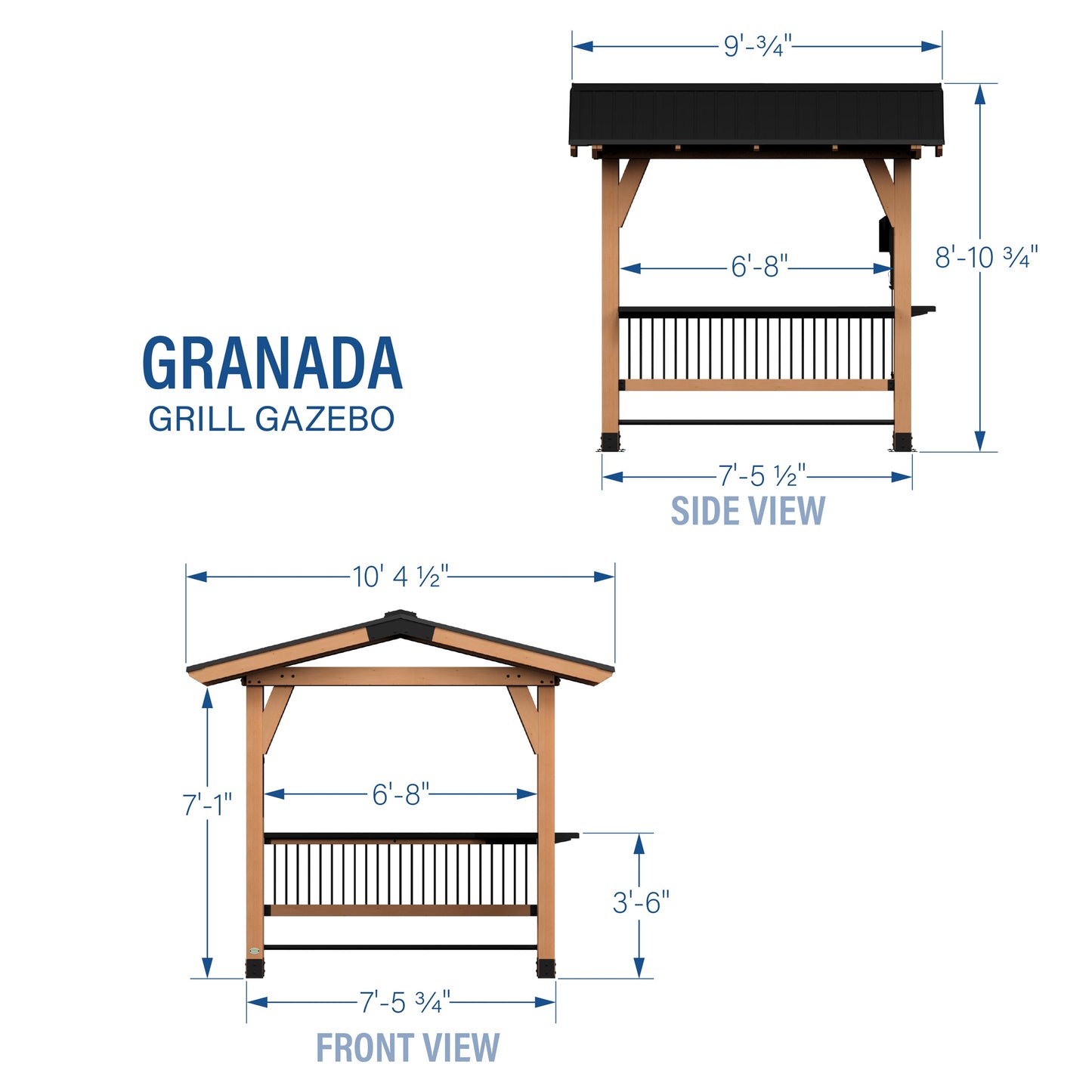 Granada Grill Gazebo with Outdoor Bar