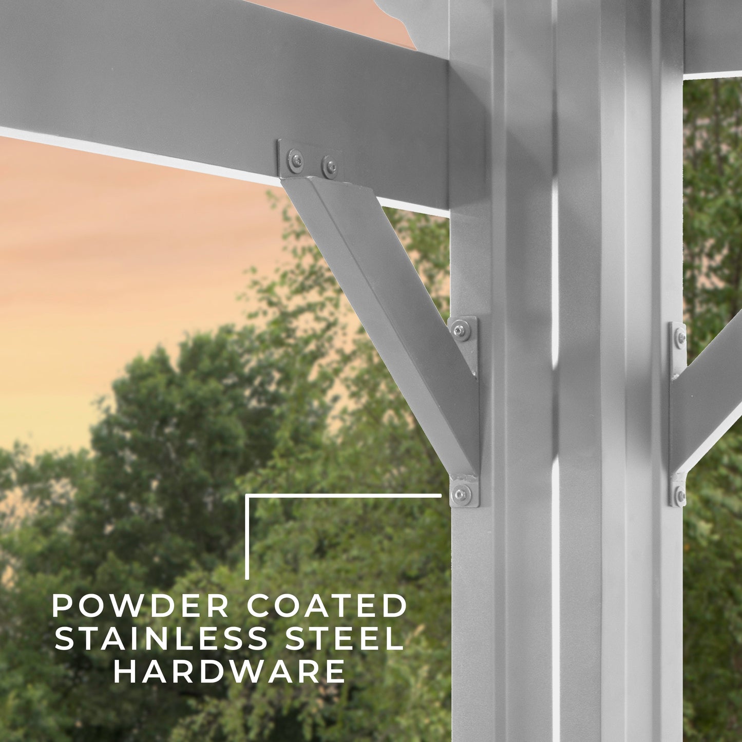 12x10 Hawthorne Traditional Steel Pergola With Sail Shade Soft Canopy