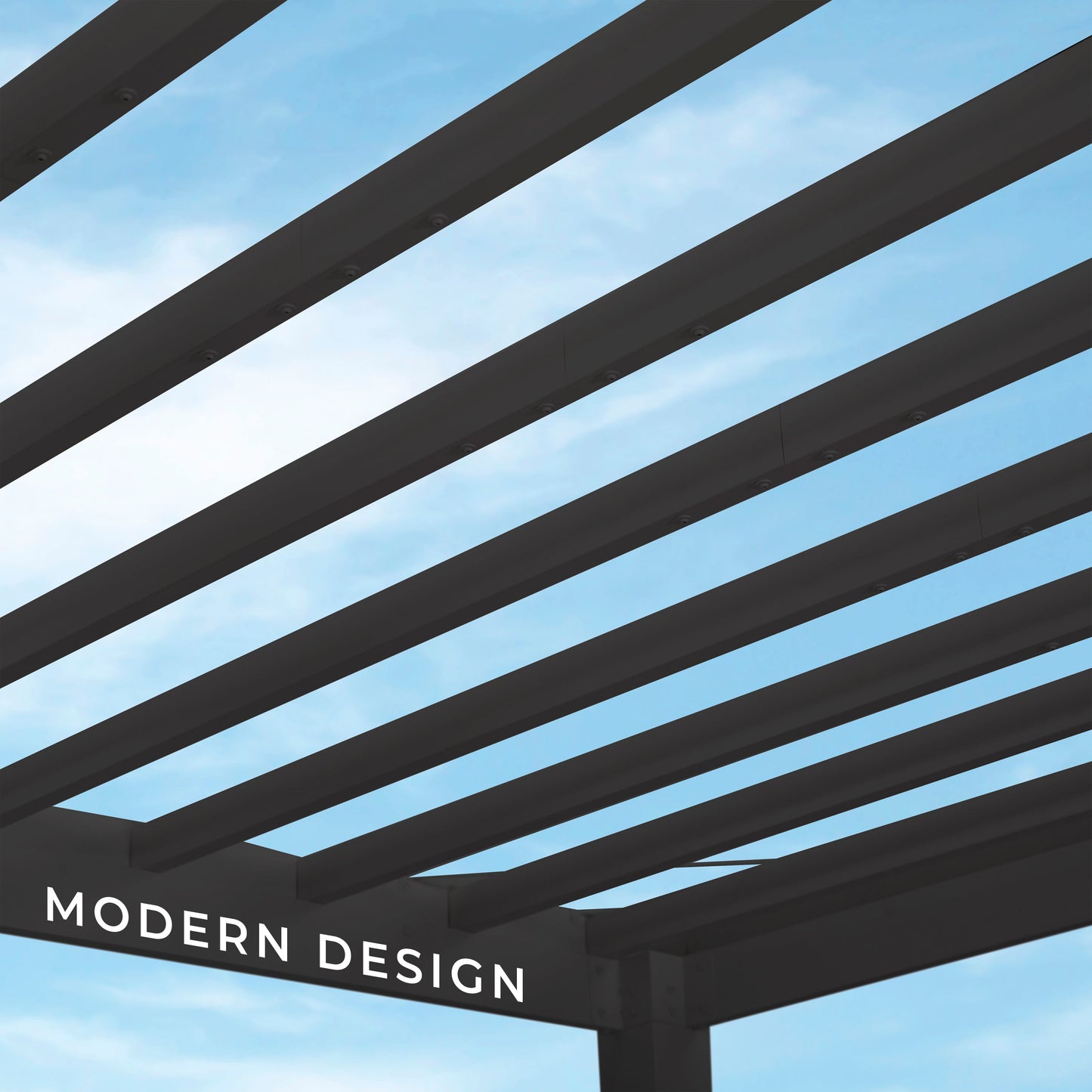 14x10 Trenton Modern Steel Pergola With Sail Shade Soft Canopy OOS