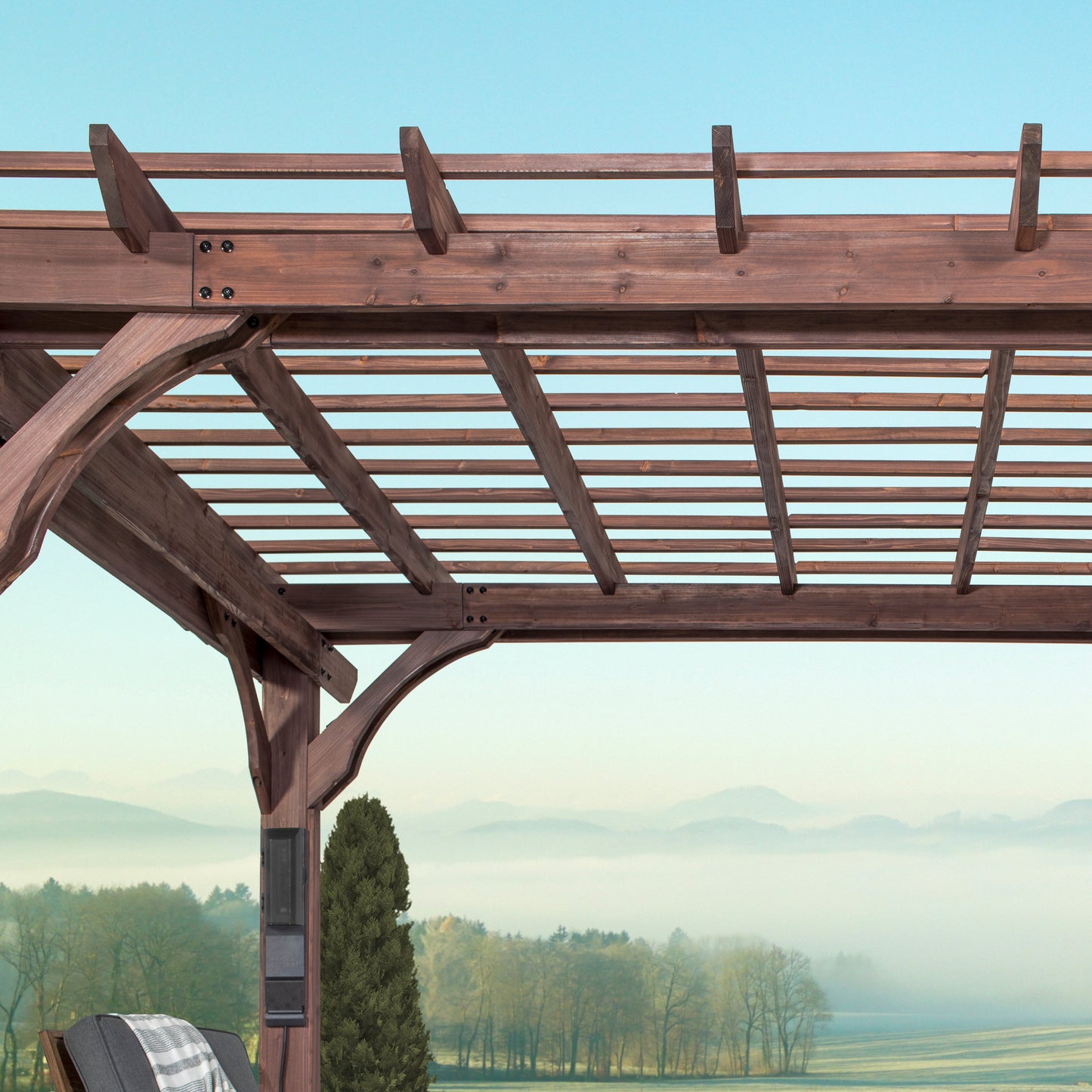 14x10 Somerville Pergola - Walnut Stain