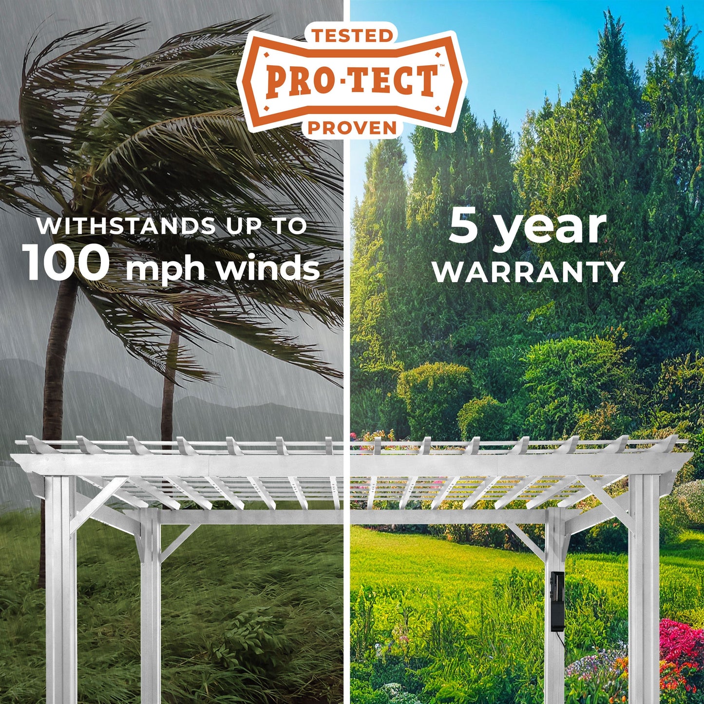 12x10 Hawthorne Traditional Steel Pergola With Sail Shade Soft Canopy