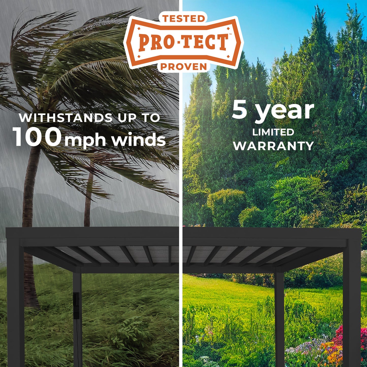 14x10 Trenton Modern Steel Pergola With Sail Shade Soft Canopy OOS